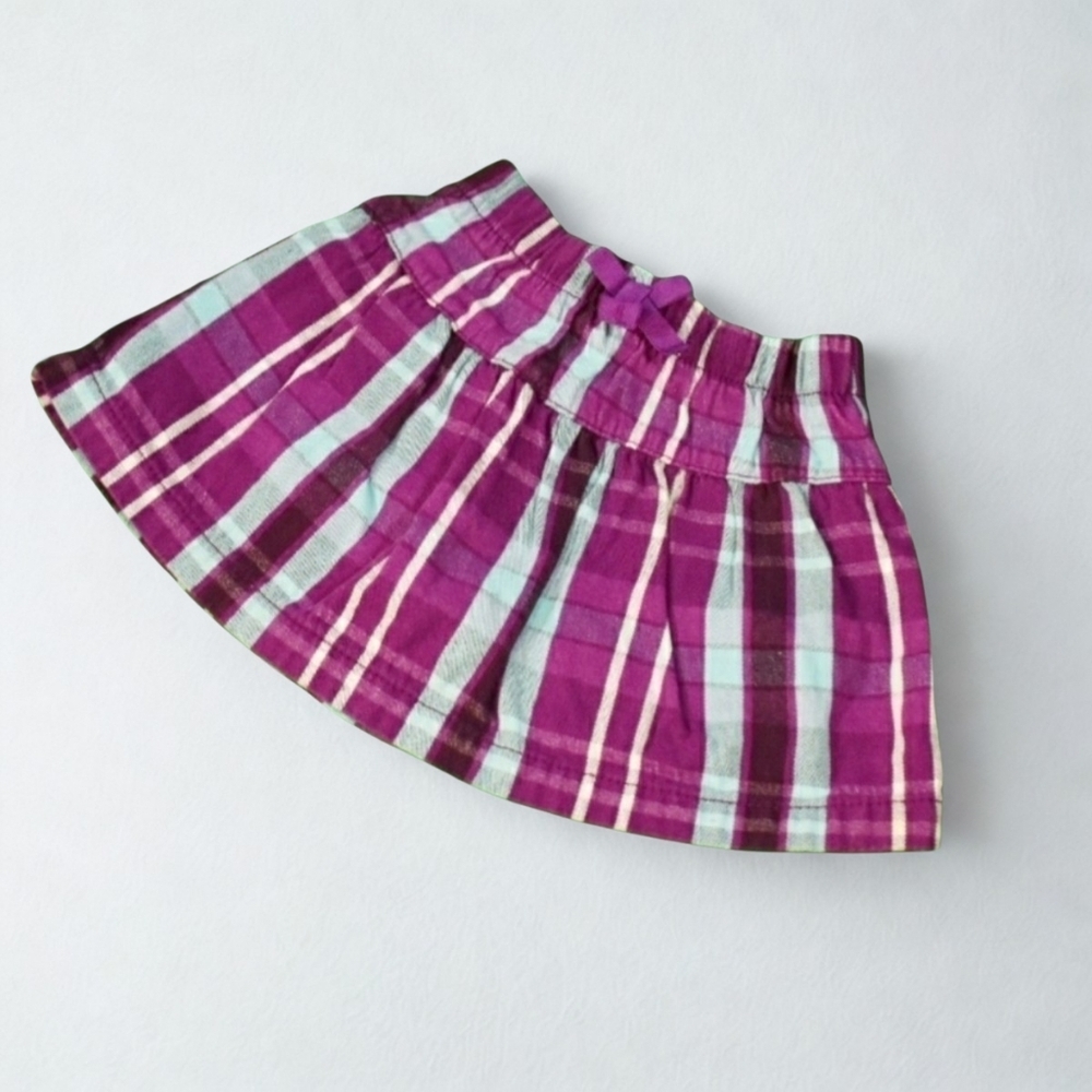 Faded Glory Purple and Teal Plaid Skirt Size 18 Months